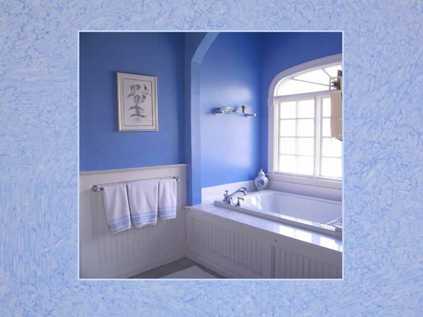 blue glazed powder room